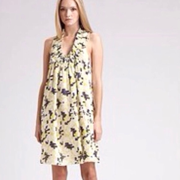 Twenty8Twelve by S Miller SILK Dress Size 6 Yellow Gray - Picture 7 of 7